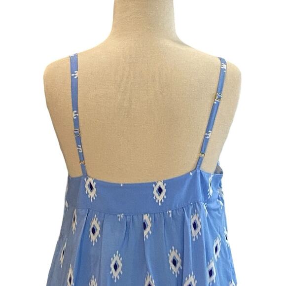Size Small Southern Tide "RAYELLE" Layered Sundress Tier Blue White Ikat - Picture 7 of 8